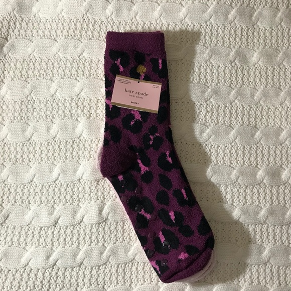NWT Kate Spade Non-Slip Fuzzy Socks x 2 - Picture 1 of 5
